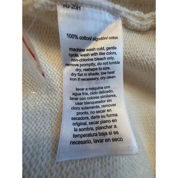 NWT Women's Nautica Jeans Ivory Cable-Knit Short Sleeve Polo Sweater S - Picture 9 of 12